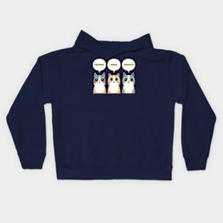 Three Cats Three Moods Kids Hoodie